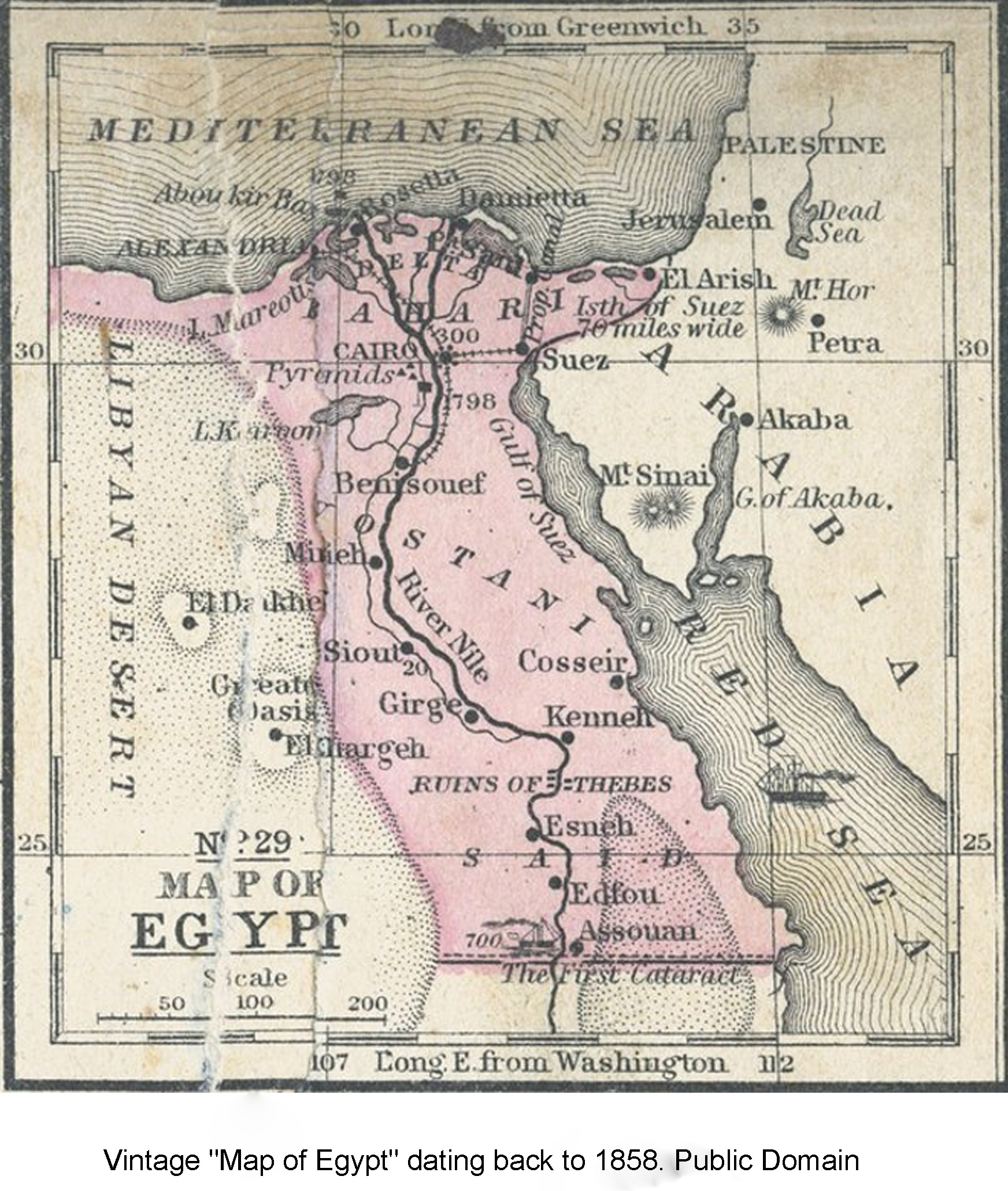 Map of Egypt-c1850s